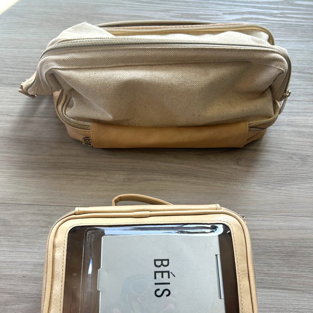 Beis cosmetic case and dopp kit bundle